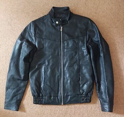 Buy NWOT Men's Asos Black Leather Jacket Size XS • 35.99£