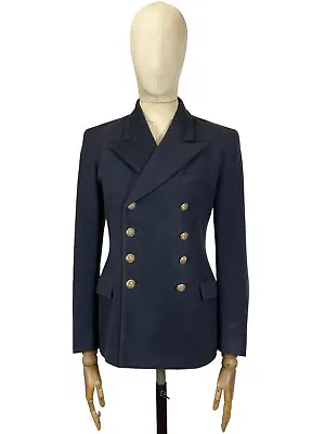 Buy Ralph Lauren Navy Pea Coat Style Wool Coat Jacket Size 4 • 89.39£