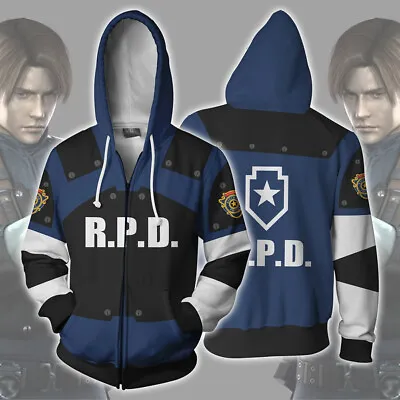 Buy Evil RPD Leon Resident Scott Kennedy Cosplay Hoodies Sweatshirts Zip Jacket Coat • 17.54£