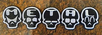 Buy Metal Skull Letters Set Iron/Sew On Patch 5.5cm X 4cm Rock Heavy Metal FREE P&P • 6.49£