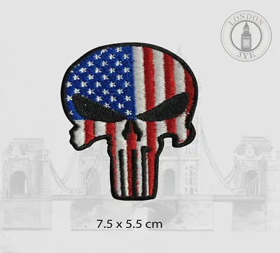 Buy Punisher Logo Patch Iron On Sew On Embroidered Patch Badge Applique For Clothes • 2.29£