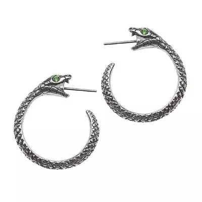 Buy Official Alchemy Gothic Sophia Serpent Pewter Hoop Earrings - Fine Jewellery • 19.95£