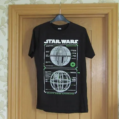 Buy Peacocks Star Wars Death Star Black Cotton T Shirt S 38  Galactic Empire Weapon • 5£
