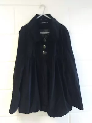 Buy  Black Velvet Jacket/ Smock Coat Size 16 Steampunk Gothic Size 16 • 20£