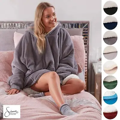 Buy Sienna Hoodie Blanket Oversized Ultra Plush Sherpa Giant Big Hooded Sweatshirt • 11.99£