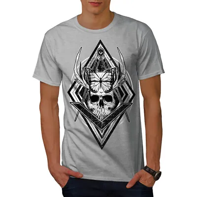 Buy Wellcoda Evil Dead Skull Head Mens T-shirt, Deer Graphic Design Printed Tee • 14.99£