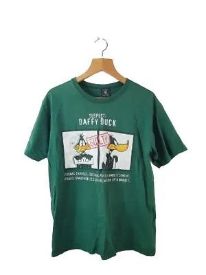 Buy Warner Bros Vintage 1995 Mens Green Basic T-Shirt Top Size Large L ( Daffy Duck) • 49.95£