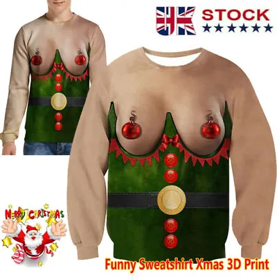 Buy Ugly Christmas Jumper Sweater Mens Women Funny 3D Print Sweatshirt Xmas Pullover • 14.99£
