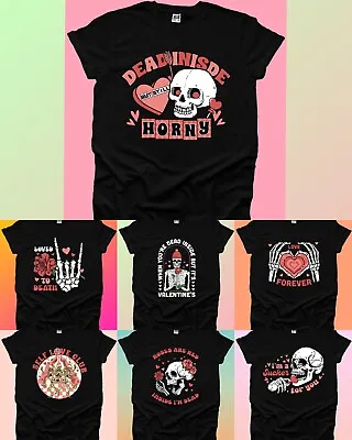 Buy Dead Horny Psycho Skull Tshirt Men's Woman Valentine Goth Funny Love Horror UK • 12.99£