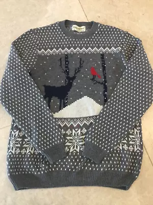 Buy Mens Nordic Christmas Jumper STAG AND HART Xmas Reindeer Knitwear Sweater Top M • 14.99£