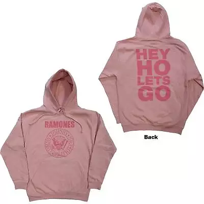 Buy Ramones Unisex Pullover Hoodie: Pink Hey Ho Seal OFFICIAL NEW  • 38.43£