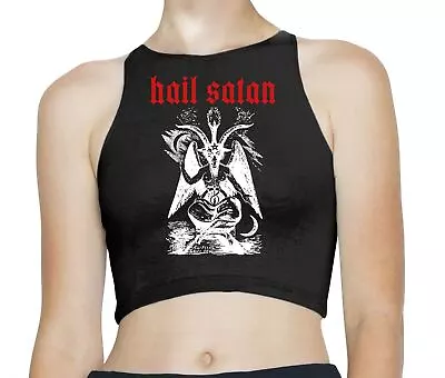 Buy Hail Satan T Shirt - Satanic Metal Baphomet Occult Goth Devil Pentagram Goat • 12.95£