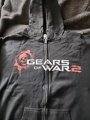 Buy Gears Of War 2 Mens Full Zip Hoodie Black X Box Front Back Graphics 2009 Size XL • 40.13£