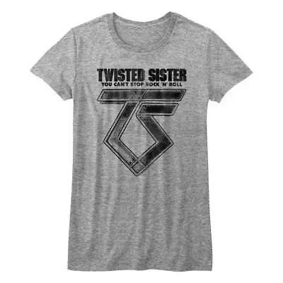 Buy Twisted Sister Can't Stop Rock'N'Roll Gray Heather Junior Women's T-Shirt • 25.41£