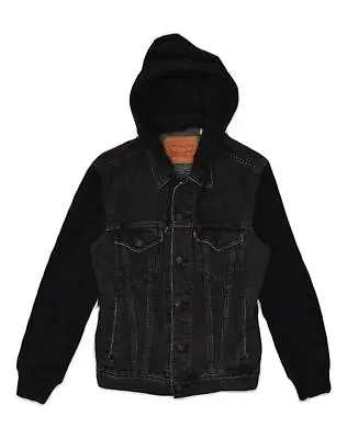Buy LEVI'S Womens Hooded Denim Jacket UK 10 Small Grey Colourblock Cotton AL79 • 30.92£
