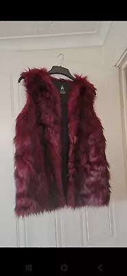 Buy Burgundy Faux Fur Gilet • 4.99£