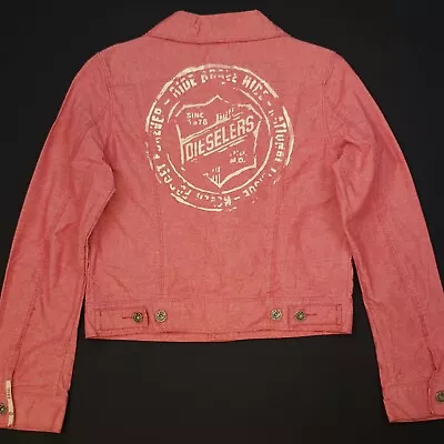 Buy DIesel Vintage Denim Jacket XS Extra Small CROPPED Pink Jean Cotton Coral Womens • 35£