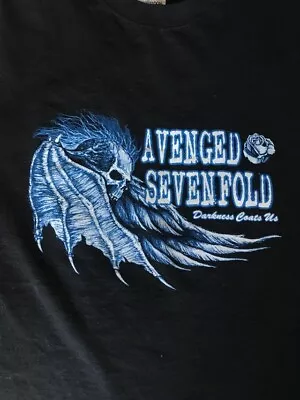 Buy Avenged Sevenfold Darkness Coats Us Black Color Band T Shirt Size Large • 7£