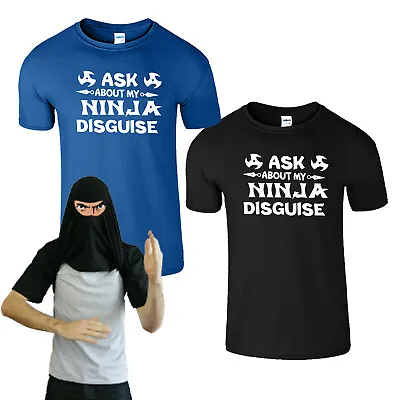 Buy Ask Me About My Ninja Disguise Mens Funny Kids Cool Perfect T-shirt Eyes Flip • 10.49£