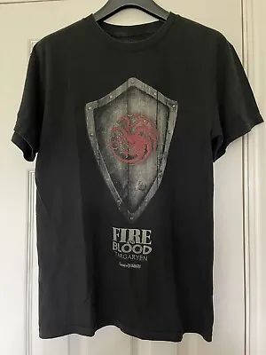 Buy Men’s Game Of Thrones T Shirt - Fire And Blood  TARGARYEN Official Preloved • 10£