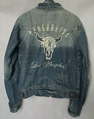 Buy Ladies Jack & Jones - Los Angeles - Washed Worn Look Trucker Denim Jacket Size M • 23.99£