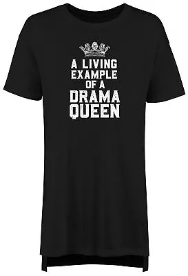 Buy Funny Drama Queen Nightie Womens A Living Example Crown Ladies Night Shirt Gift • 13.99£