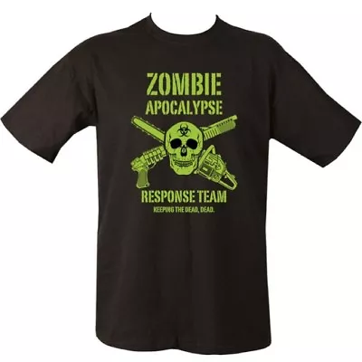 Buy Zombie Apocalypse T-shirt Mens S-2xl 100% Cotton Top Gaming Airsoft Skull  • 12.99£