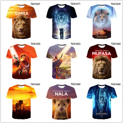 Buy The Lion King Simba Digital 3D Printed T Shirt Short Sleeve Tee Tops For Kids • 12.20£