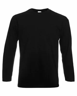 Buy Fruit Of The Loom Long Sleeve T Shirt 100% Cotton Plain Tee Mens T-Shirt Lot • 28.50£