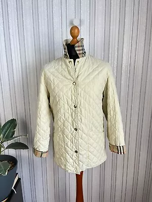 Buy Womens Burberrys London Vintage Ivory Nova Check Quilted Jacket 14 • 162£