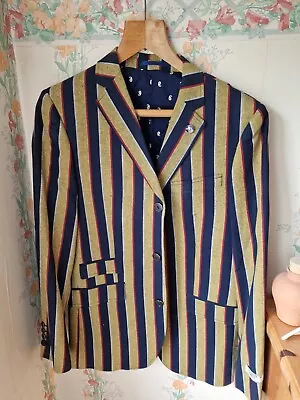 Buy Maddox Blazer, Style Number M38MJ01,blue College Style Jacket Blue Yellow Stripe • 95£
