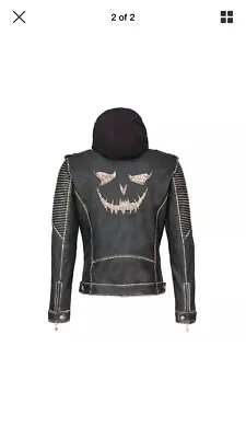 Buy Suicide Squad The Killing Joker Biker Black Leather Jacket • 89.99£