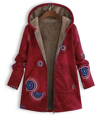 Buy Womens Retro Autumn Fleece Jackets Ladies Winter Long Sleeve Hooded Coats Tops • 28.99£