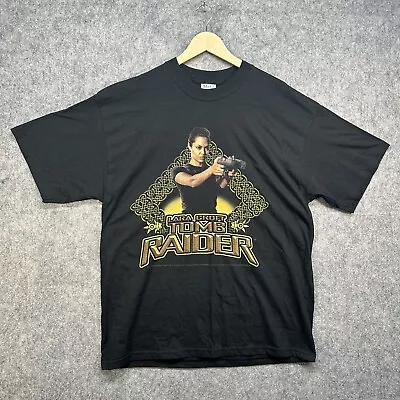 Buy Lara Croft Tomb Raider 2001 Vintage Angelina Jolie Film Shirt Black XL Rare • 142.49£