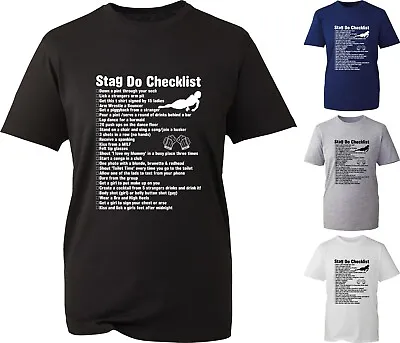 Buy Stag Do Checklist Funny Offensive T-Shirt Groom's Party Bachelor Party Gift Top • 11.99£