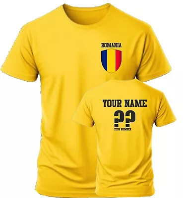 Buy Personalise Romania Football T-Shirt Soccer Fans Sports Costume Flag Badge Top • 10.99£