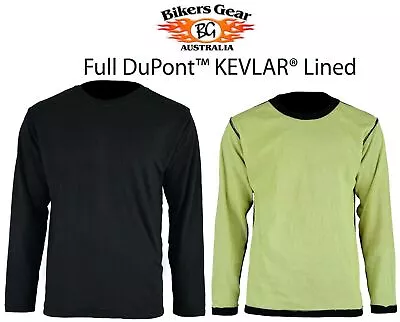 Buy Australian Bikers Gear Motorcycle Full Kevlar Lined Tshirt Black Long Sleeve • 58.98£