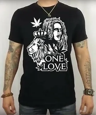 Buy Bob Marley One Love Reggae Cool Lion Vinyl Tee - Top - T - Shirt - Black  • 17.99£