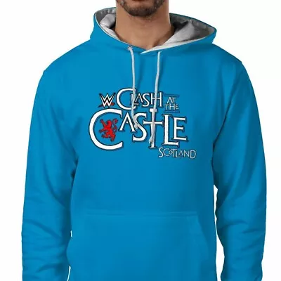 Buy Wwe Clash At The Castle Scotland Hoodie In Blue W/Grey Size XS To 2XL • 39.99£