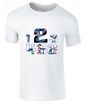 Buy Lilo And Stitch Funny Number Day T-Shirt Maths Day Funny Cartoon Unisex Tee Top • 8.99£