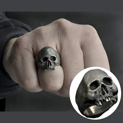 Buy Skull Rings Gothic Personality Ring Punk Horror Metal Rings Men's Jewelry Gifts • 3.47£