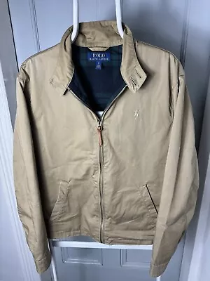 Buy Ralph Lauren Polo Harrington Beige Tartan Lined Jacket Mens Size Small • 48.95£