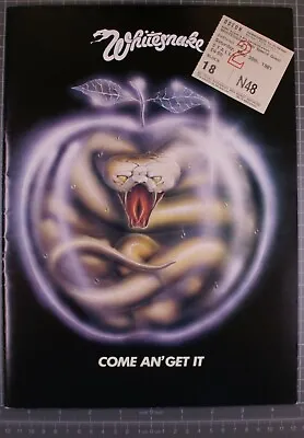 Buy Whitesnake Program + Ticket + Merch Sheet Come And Get It Tour Hammersmith 1981 • 37.50£