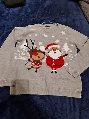 Buy F&F Santa And Reindeer Light Up Jumper With Music Clicker Size 12 Lights Up!  • 8£