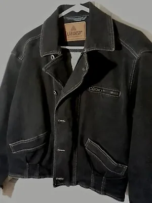 Buy Liz Wear Trademarks Black Button Up Denim Jean Jacket Sz.8 • 28.47£