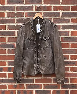 Buy All Saints Mens MCKAY Leather Shirt Jacket MEDIUM AllSaints Biker Rock Moto B40 • 179.99£