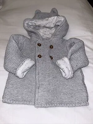 Buy M&S  BABY KNITTED HOODED JACKET SIZE 3-6 MONTHS -Excellent  Condition • 4.80£