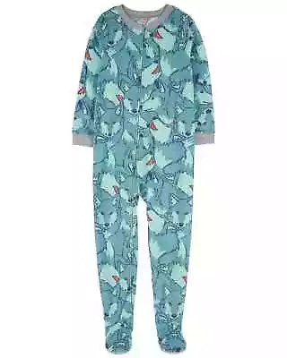 Buy NWT Carter's Boys Fleece Footed Sleeper Pajamas Wolf Dog Husky  U Pick Size • 11.84£