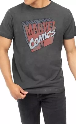 Buy Brand New Marvel Mens T-shirt Retro Logo Acid Wash Official Size Medium Bnwt • 6.99£