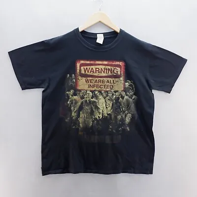 Buy THE WALKING DEAD T Shirt Large Black Graphic Print Zombies TV Show Cotton AMC • 9.02£